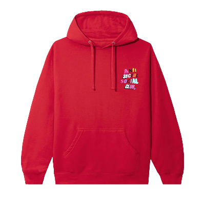 Pre-owned Anti Social Social Club The Real Me Hoodie 'red'