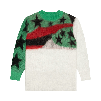 Pre-owned Saint Michael X Denim Tears Mohair Knit Sweater 'white/green