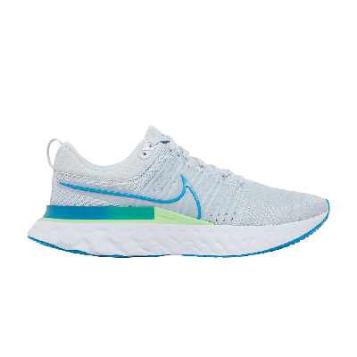 Pre-owned Nike React Infinity Run Flyknit 2 'pure Platinum Emerald Laser Blue' In Grey