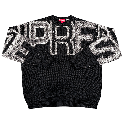 Pre-owned Supreme Chenille Logo Sweater 'black'