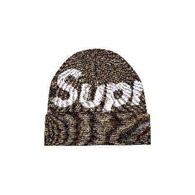 Pre-owned Supreme Big Logo Beanie 'brown Static'