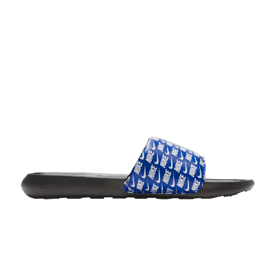Pre-owned Nike Victori One Printed Slide 'repeat Logo - Game Royal' In Blue