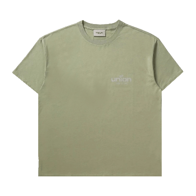 Pre-owned Essentials Fear Of God  X Union Vintage Tee 'vintage Army' In Green