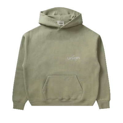 Pre-owned Essentials Fear Of God  X Union Vintage Hoodie 'vintage Army' In Green