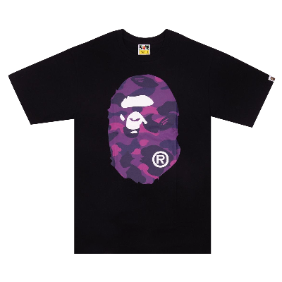 Pre-owned Bape Color Camo Big Ape Head Tee 'black/purple'