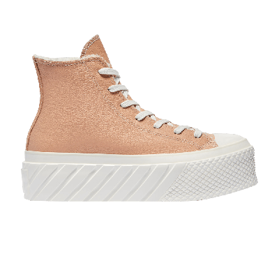 Pre-owned Converse Wmns Chuck Taylor All Star 2x Platform High 'cozy Sherpa - Vachetta Beige' In Pink