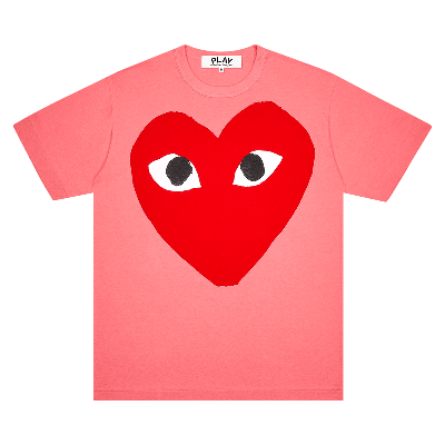 Pre-owned Comme Des Garçons Play Big Heart T-shirt 'pink'