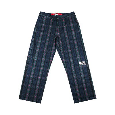 Pre-owned Supreme X Junya Watanabe X Comme Des Garçons Man Printed Work Pant 'navy Plaid' In Blue