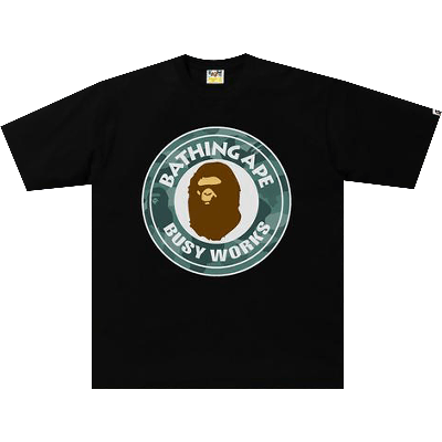 Pre-owned Bape Color Camo Busy Works Relaxed Tee 'black/green'
