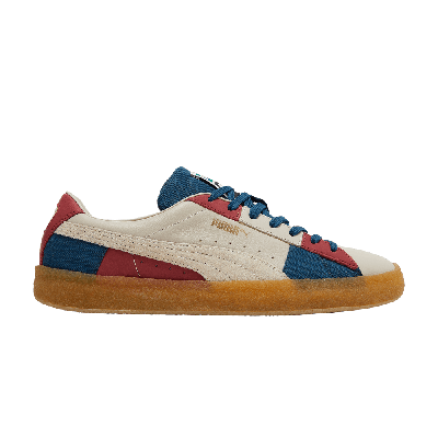 Pre-owned Puma Suede 'crepe Patch - Peyote Blue Red' In Cream