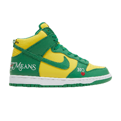 Pre-owned Nike Supreme X Dunk High Sb 'by Any Means - Brazil' In Green