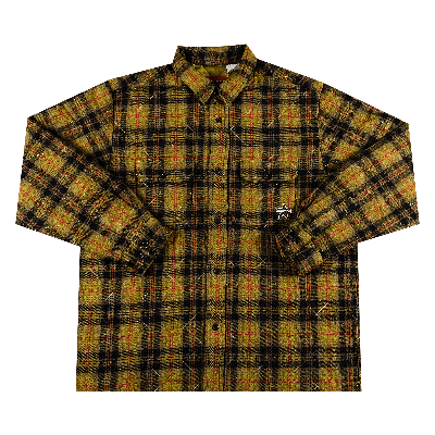 Pre-owned Supreme Quilted Plaid Flannel Shirt 'olive' In Multi-color