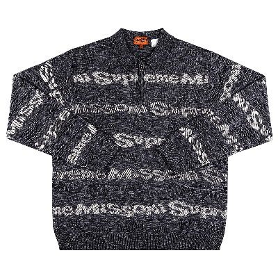 Pre-owned Supreme X Missoni Zip Long-sleeve Polo 'black'