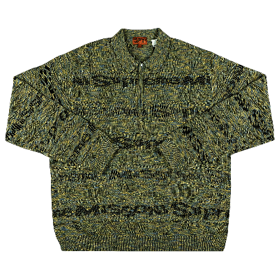 Pre-owned Supreme X Missoni Zip Long-sleeve Polo 'lime' In Green