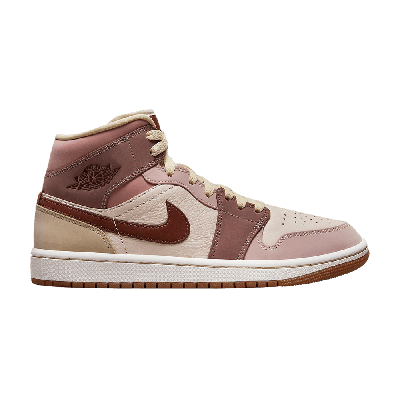 Pre-owned Air Jordan Wmns  1 Mid Se 'dark Pony Smoky Mauve' In White