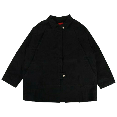 Pre-owned 424 Collared Oversized Teared Canvas Jacket 'black'