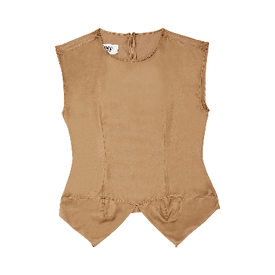 Pre-owned Mm6 Maison Margiela Top 'taupe' In Brown