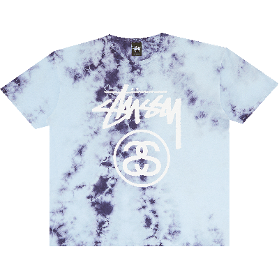 Pre-owned Stussy Storm Stock Lnk Tie-dye Tee 'blue'