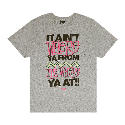 Pre-owned Stussy Kids'  Where Ya From Tee 'grey Heather'