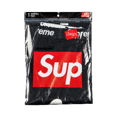 Pre-owned Supreme X Hanes Bones Thermal Pant (1 Pack) 'black'