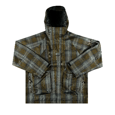 Pre-owned Supreme Gore-tex Tech Shell Jacket 'olive Plaid' In Green