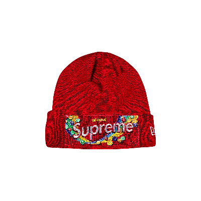 Pre-owned Supreme X Skittles X New Era Beanie 'red'
