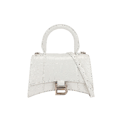 Pre-owned Balenciaga Hourglass Xs Top Handle Bag 'white'