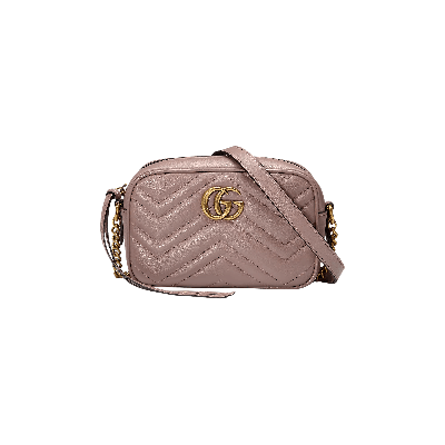 Pre-owned Gucci Gg Marmont Matelassé Mini Bag 'rose Antic' In Pink