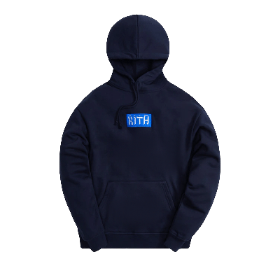 Pre-owned Kith Hebrew Script Hoodie 'nocturnal' In Blue