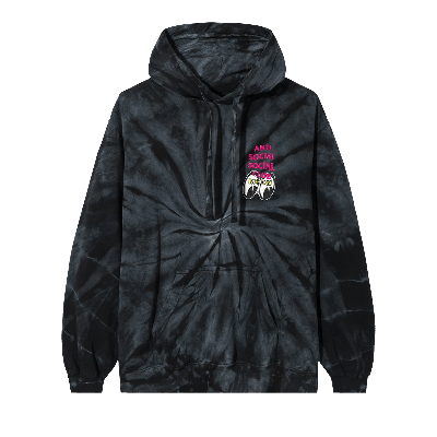 Pre-owned Anti Social Social Club X Mooneyes Stacked Hoodie 'black Tie Dye'