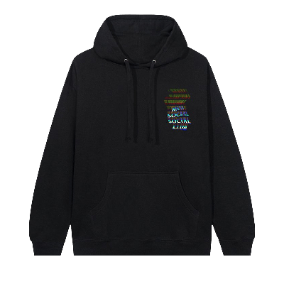 Pre-owned Anti Social Social Club Channel 747 Hoodie 'black'