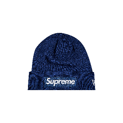 Pre-owned Supreme X New Era Box Logo Beanie 'washed Navy' In Blue