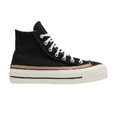 Pre-owned Converse Wmns Chuck Taylor All Star Raw Edge Platform High 'black Champagne Tan'