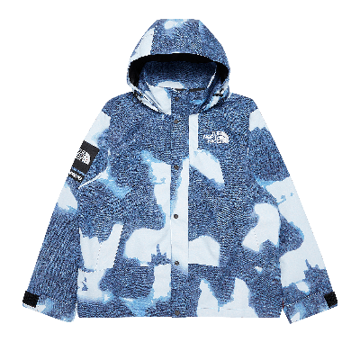 Pre-owned Supreme X The North Face Bleached Denim Print Mountain Jacket 'indigo' In Blue