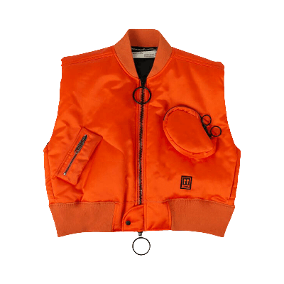 Pre-owned Off-white Cropped Arrows Vest 'orange'