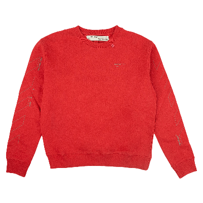 Pre-owned Off-white Diagonal Print Sweatshirt 'red'