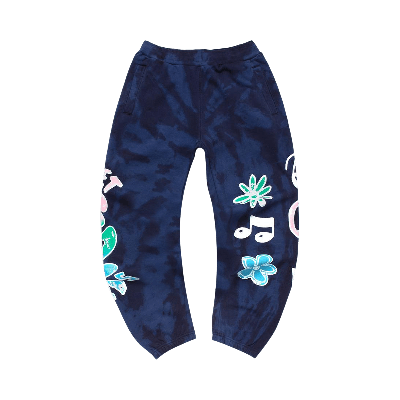 Pre-owned Market Smiley Records Angel Sigh Sweatpants 'navy Tie Dye' In Blue