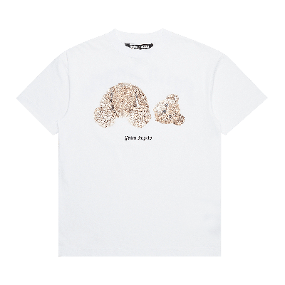 Pre-owned Palm Angels Bear Classic Tee 'white/brown'