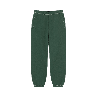 Pre-owned Stussy Contrast Stitch Label Pant 'forest' In Green