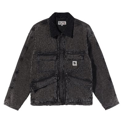 Pre-owned Stussy Washed Canvas Shop Jacket 'black'