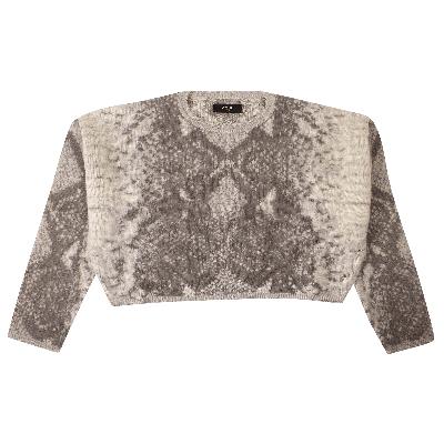 Pre-owned Amiri Snake Print Crewneck Sweater 'grey'