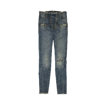 Pre-owned Ben Taverniti Unravel Project Denim Lace-up Skinny Jeans 'blue'