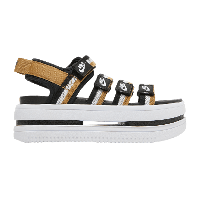 Pre-owned Nike Wmns Icon Classic Sandal 'black Metallic Gold'