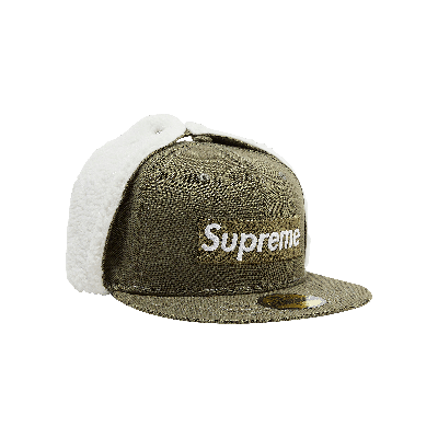 Pre-owned Supreme X New Era Earflap Box Logo 'olive' In Green