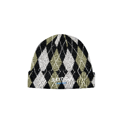 Pre-owned Supreme Argyle Cashmere Beanie 'black' In Multi-color