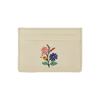 Pre-owned Palace Flower Stitch Cardholder 'white'