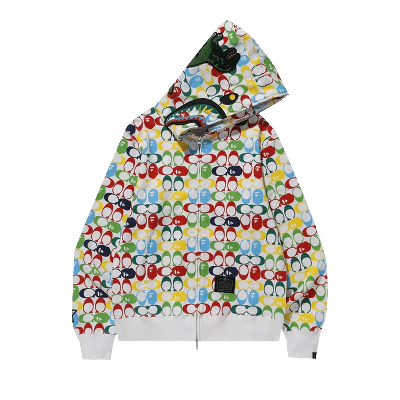 Pre-owned Bape X Coach Shark Zip Hoodie 'multi' In Multi-color