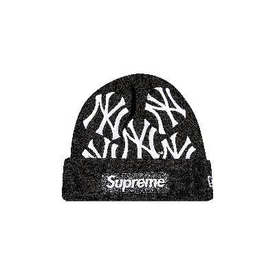 Pre-owned Supreme X New York Yankees X New Era Box Logo Beanie 'black'