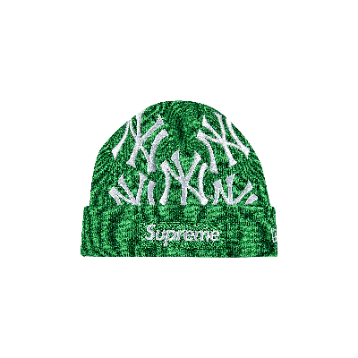 Pre-owned Supreme X New York Yankees X New Era Box Logo Beanie 'green'