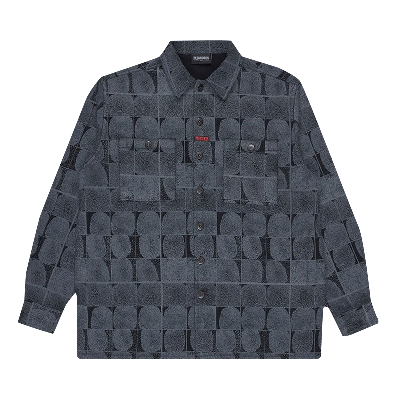 Pre-owned Pleasures Trace Denim Work Shirt 'black'